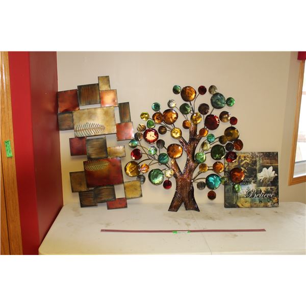 (3) Wall Hangings/Artwork - 35" x 33";  36" x 19";  16" x 16"