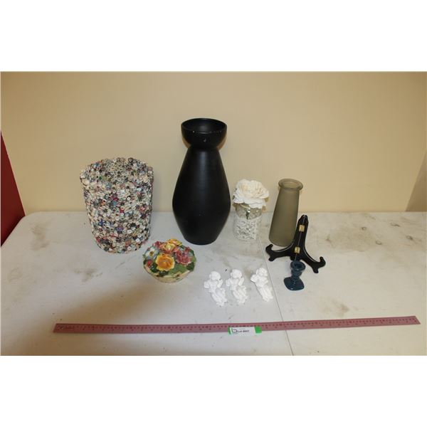 Homemade Garbage Can, Vase, Ceramic Dish With Lid, Angel Ornaments, Urn, Candle Holder