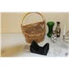 Image 2 : Basket, Vases, Candle Holders With Candles, Soap Dish, etc.