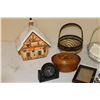 Image 2 : Baskets, Divided Wooden Dish, Cookie Jar With Damaged Lid, Oval Dish With Lid, Photo Album, Stand, S