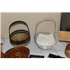 Image 4 : Baskets, Divided Wooden Dish, Cookie Jar With Damaged Lid, Oval Dish With Lid, Photo Album, Stand, S