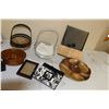 Image 5 : Baskets, Divided Wooden Dish, Cookie Jar With Damaged Lid, Oval Dish With Lid, Photo Album, Stand, S