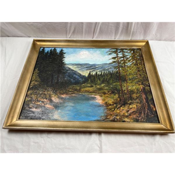 Framed Mountain Painting