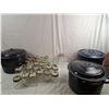 Image 1 : Assorted Canning Jars & 3 Large Preserve Pots with Lids