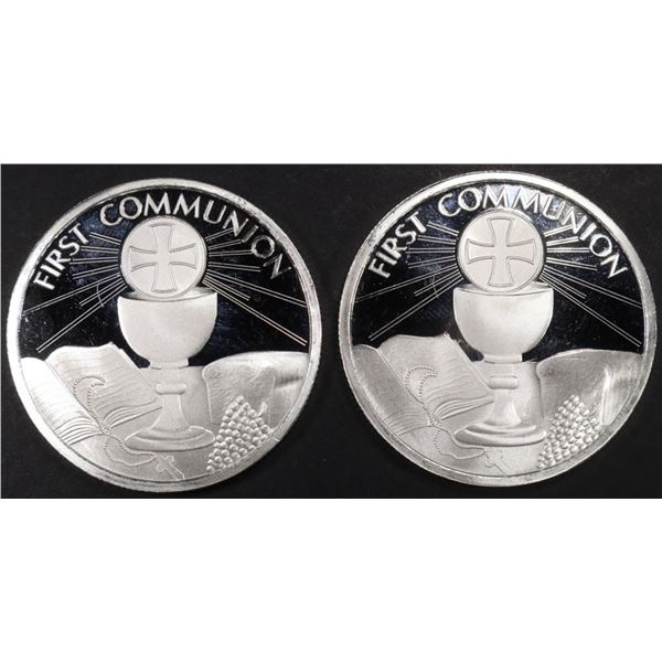 (2) 1 OZ .999 SILVER 2024 FIRST COMMUNION ROUNDS