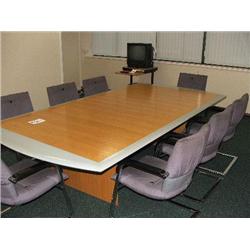 1 X BOARD ROOM TABLE & 8 MATCHING CHAIRS