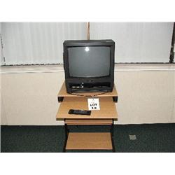 1 X 21” TV WITH BUILT IN VIDEO PLAYER & MOBILE STAND