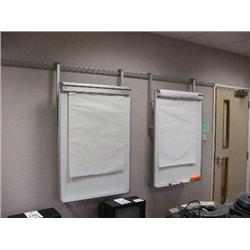 QTY OF 3 NOBO WALL MOUNTED FLIP CHARTS & WIPE BOARDS