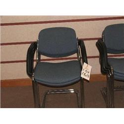 SET OF 3 BLUE STACKING CHAIRS
