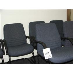 SET OF 6  MATCHING BLUE OFFICE CHAIRS