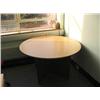 Image 2 : LIGHT OAK DESK WITH EXTENSION, 1 X 3 & 2 DRAWER PEDESTAL UNITS, 1 X ROUND MEETING TABLE, 1 X 4 DRAWE