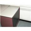 Image 2 : GREY DESK SYSTEM WITH BUILT UNDER 4 DRAWER PEDESTAL UNIT, 1 X TAMBOUR UNIT, GREY TRIUMPH METAL FILE 