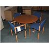 Image 1 : ROUND MEETING TABLES & 4 BLUE CHAIRS.
