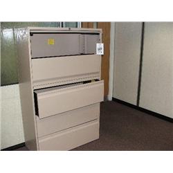 1 X METAL SUSPENSION FILE CABINET WITH 3 DRAWERS & 2 DOORS.