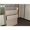 Image 1 : 1 X METAL SUSPENSION FILE CABINET WITH 3 DRAWERS & 2 DOORS.