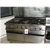 Image 1 : MBM G6 SF2 STAINLESS STEEL GAS OVEN WITH DOUBLE OVEN 4 RING HOB PARKING PLATE GRIDDLE & WATER TAP