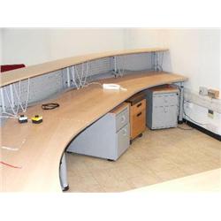 LISTA BEECH EFFECT & GREY RECEPTION DESK.