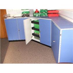 SET OF BLUE FILE CUPBOARDS.