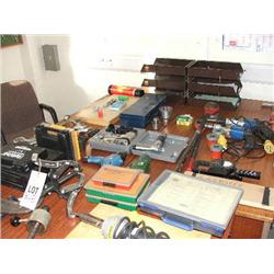 QTY OF TOOLS INCLUDES : AIR TOOLS, STOCKS & DIES, 2 X TOSHIBA PDP13 ELECTRIC DRILLS, VALVE PULLERS,