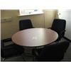 Image 1 : R0UND MEETING TABLE & 4 BLUE CHAIRS.