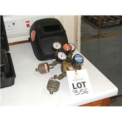 2 X WELDING GAUGES & WELDING MASK.