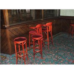 QTY OF CLUB & BAR FURNITURE INCLUDES 33 LOW COFFEE TABLES, 14 ROUND BAR TABLES, 17 LOW STOOLS, 25 BA