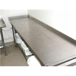 STAINLESS STEEL PREPARATION TABLE WITH SHELF 2100 X 600 X 860