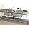 Image 1 : STAINLESS STEEL DOUBLE BOWL DOUBLE DRAINER SINK 2400 X 600 X 860