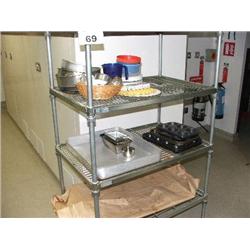 CRAVEN HYGENE SHELVING 600 X 600 X 600 WITH CONTENTS