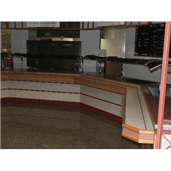 EMH FABRICATIONS STAINLESS STEEL & TILE SERVING COUNTER COMPLETE WITH CHILLED & HEATED UNDER COUNTER