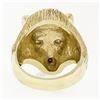 Image 7 : Men's Vintage Heavy 14k Gold .17 ctw Ruby Diamond Eyes Textured 3D Lion Head Rin