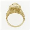 Image 8 : Men's Vintage Heavy 14k Gold .17 ctw Ruby Diamond Eyes Textured 3D Lion Head Rin