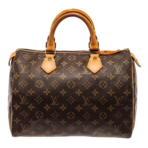 Louis Vuitton Brown Monogram Canvas Speedy 30 Satchel Bag