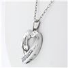 Image 4 : 10k White Gold 0.25 ctw Dual Channel Princess Cut Diamond Open Heart Pendant Nec