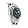 Image 3 : Rolex Ladies Quickset Stainless Steel Black Dial 18K Diamond And Emerald Bezel D