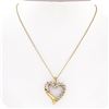 Image 1 : 10k Yellow Gold 16" .60 ctw Round Prong Set Diamond Open Heart Pendant Necklace