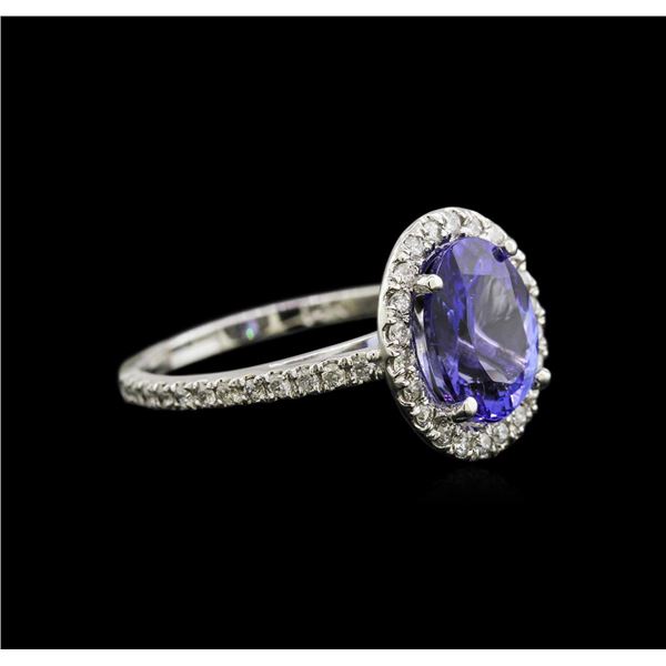 2.65 ctw Tanzanite and Diamond Ring - 14KT White Gold