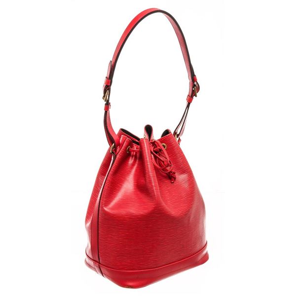 Louis Vuitton Red Epi Leather Noe Shoulder Bag