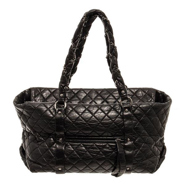 Chanel Black Quilted Lambskin Ligne Lady Braid XL Tote Bag