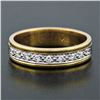 Image 2 : Estate Men's 14K Two Tone Gold 0.25 ctw Round Pave Set Diamond Wide Band Ring