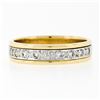 Image 4 : Estate Men's 14K Two Tone Gold 0.25 ctw Round Pave Set Diamond Wide Band Ring