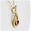 Image 3 : 18K Yellow Gold .55 ctw Trillion Cut Tourmaline Solitaire Open Pendant & 16" Cha