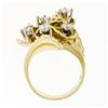 Image 8 : Statement Vintage 18K Yellow Gold 1.03 ctw Diamond Large Wavy Nugget Cocktail Ri