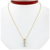 Image 1 : QUALITY 14K Yellow Gold Large Asscher Cut & 5 Round Hand Set CZ Pendant Necklace