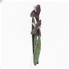 Image 4 : Vintage 18k Black Gold Large Tsavorite Garnet Ruby Diamond Calla Lily Brooch Pin