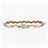 Image 2 : Solid 18K TT Gold 1.40 ctw Fine Round Brilliant Diamond Wavy Link Tennis Bracele