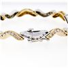 Image 3 : Solid 18K TT Gold 1.40 ctw Fine Round Brilliant Diamond Wavy Link Tennis Bracele