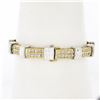 Image 2 : 14K TT Gold 3.50 ctw Round Dual Channel Set Diamond & Grooved Link Tennis Bracel