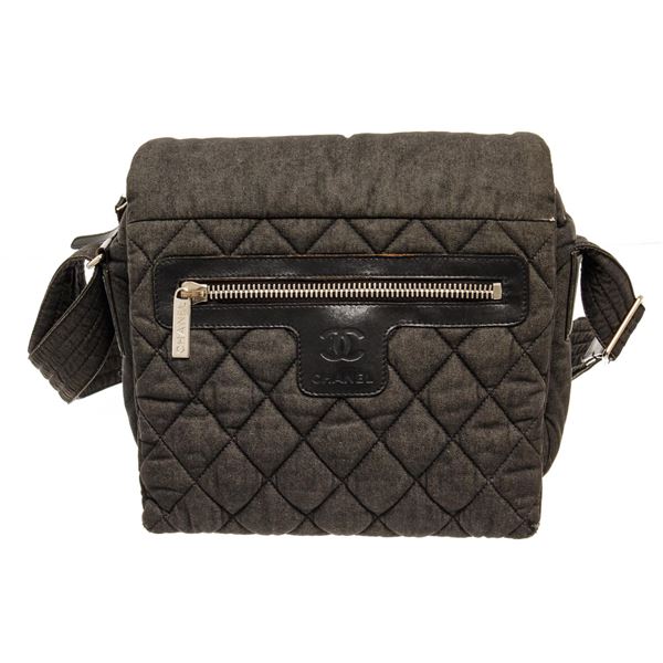 Chanel Coco Cocoon Quilted Denim Messenger Bag