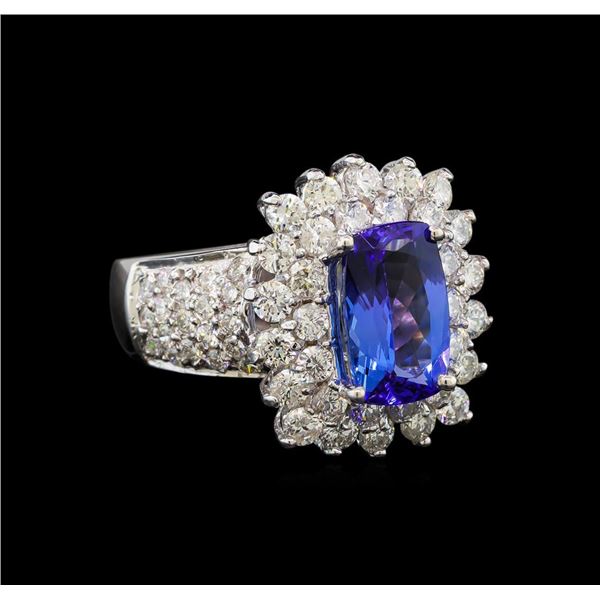 14KT White Gold 3.06 ctw Tanzanite and Diamond Ring